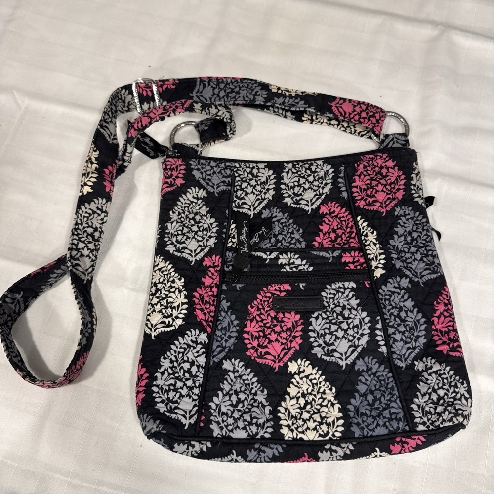 Vera Bradley Retired Northern Lights Print Triple Zip Hipster Paisley Crossbody